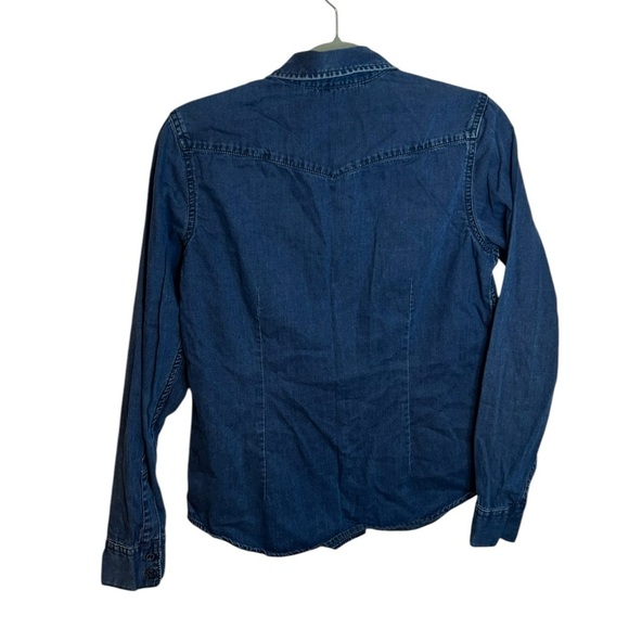 Gap Dark Blue Denim Classic Western Shirt - Picture 2 of 5